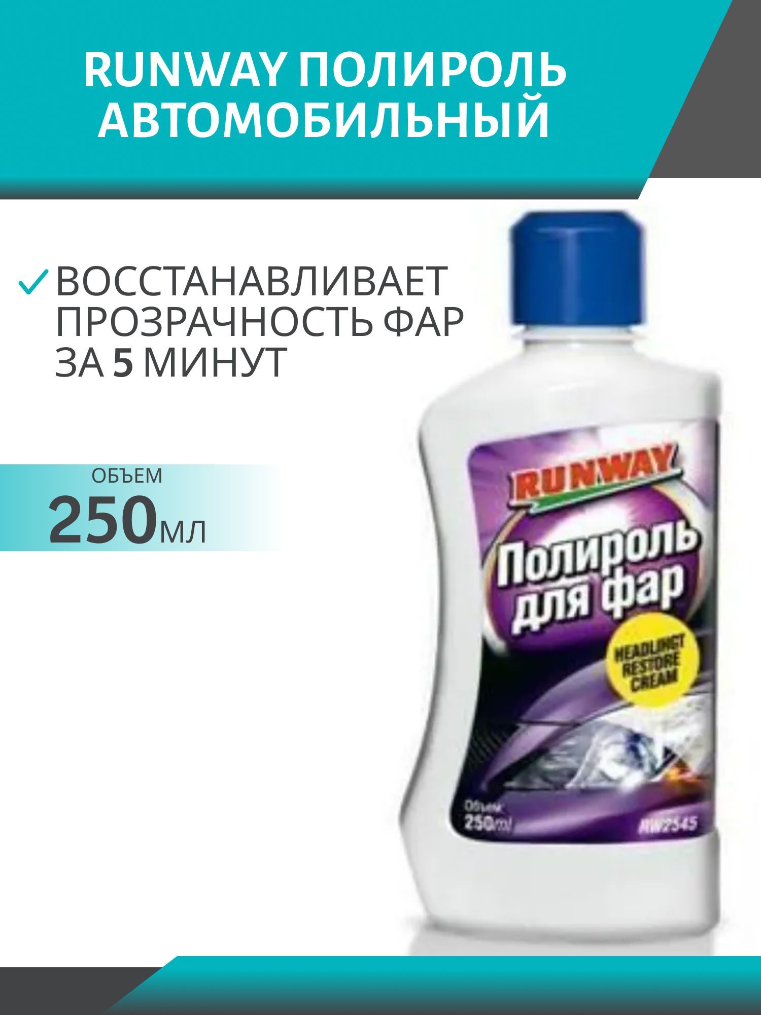 RUNWAY Полироль фар 250мл