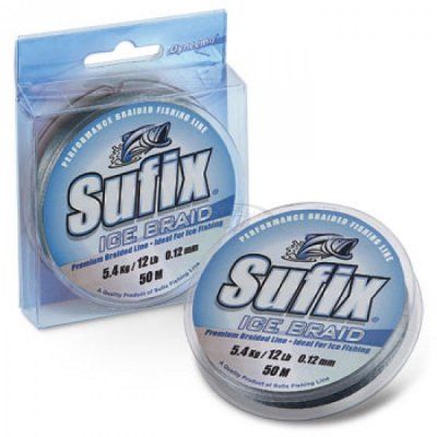 Леска плетеная зимняя SUFIX Ice Braid серая 50м 0.10мм 4, 5кг 