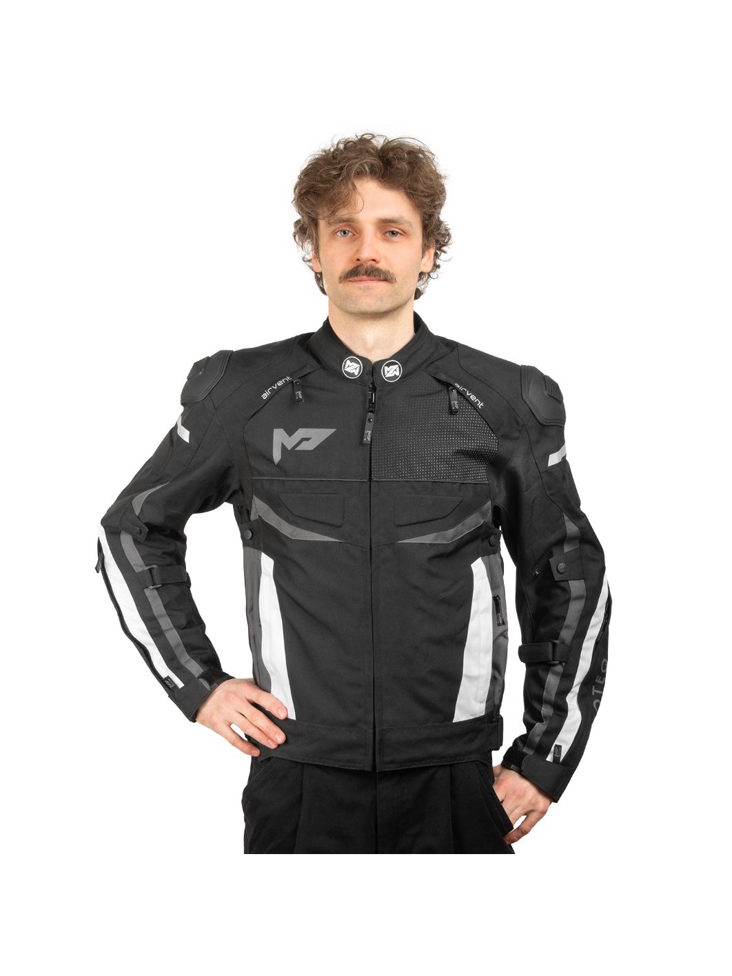 Куртка текстильная MOTEQ GRAY черно-серая 3XL