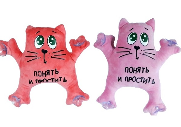Игрушка декоративная "Кот" на стекло (понять и простить)