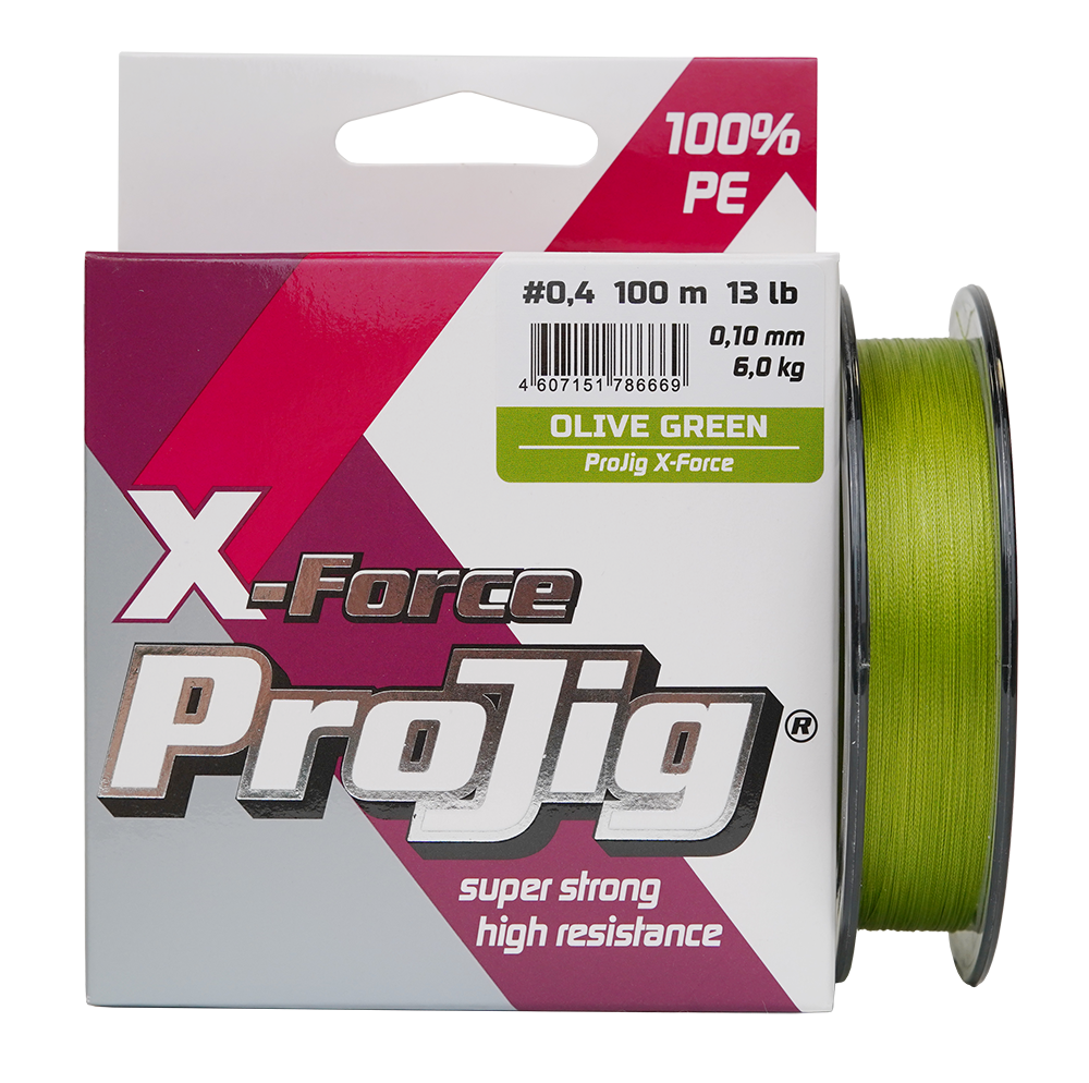 Шнур ProJig X-Force 0, 24мм 17, 0 кг 100м хаки