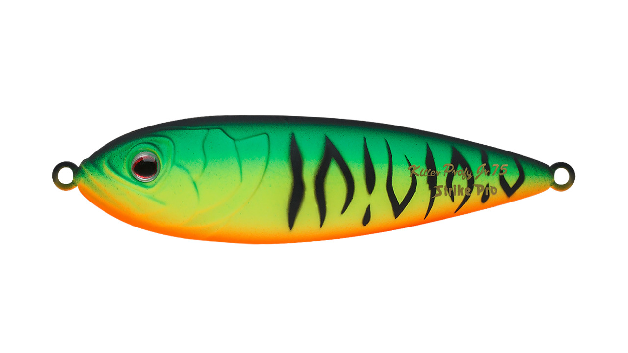 Блесна колеблющаяся Strike Pro Killer Profy 75S,  75 мм,  11 гр,  Одинарный-незацепляйка,  цвет: GC01S Mat Tiger,  (PST-02S#GC01S/GC01S)