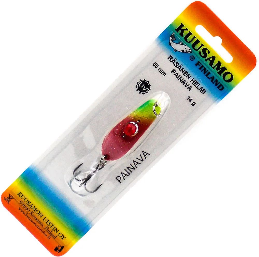 Блесна "Rasanen"  50/14 GL/GR/FYe/R-B,  UV бусинка