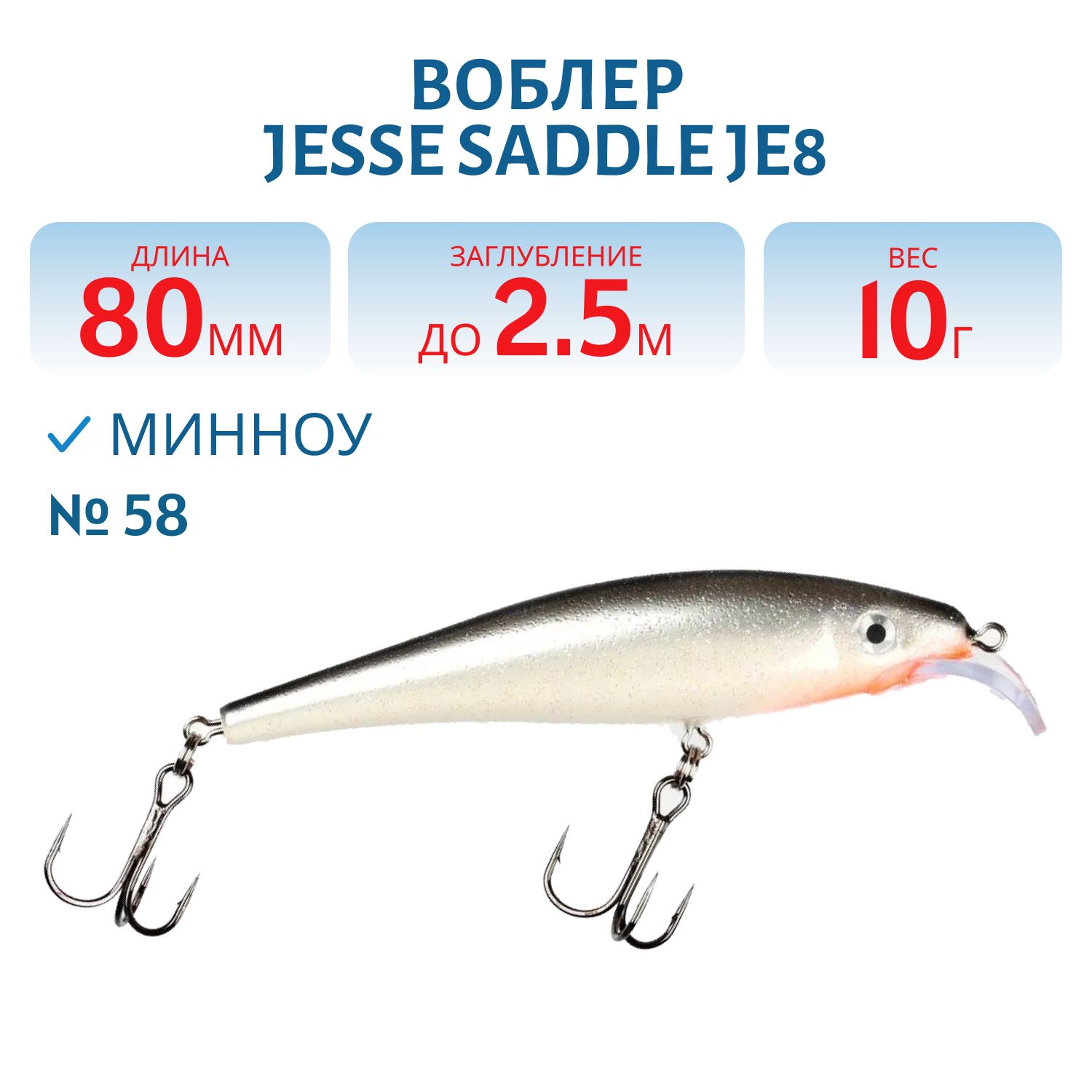 Воблер JESSE SADDLE JE8 58