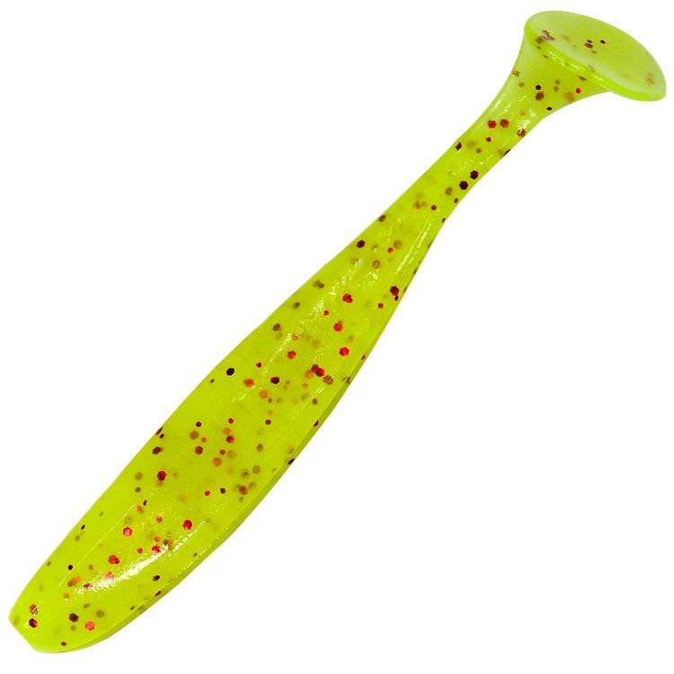 Приманка съедобная Keitech Easy Shiner 4" PAL #01 Chartreuse Red Flake