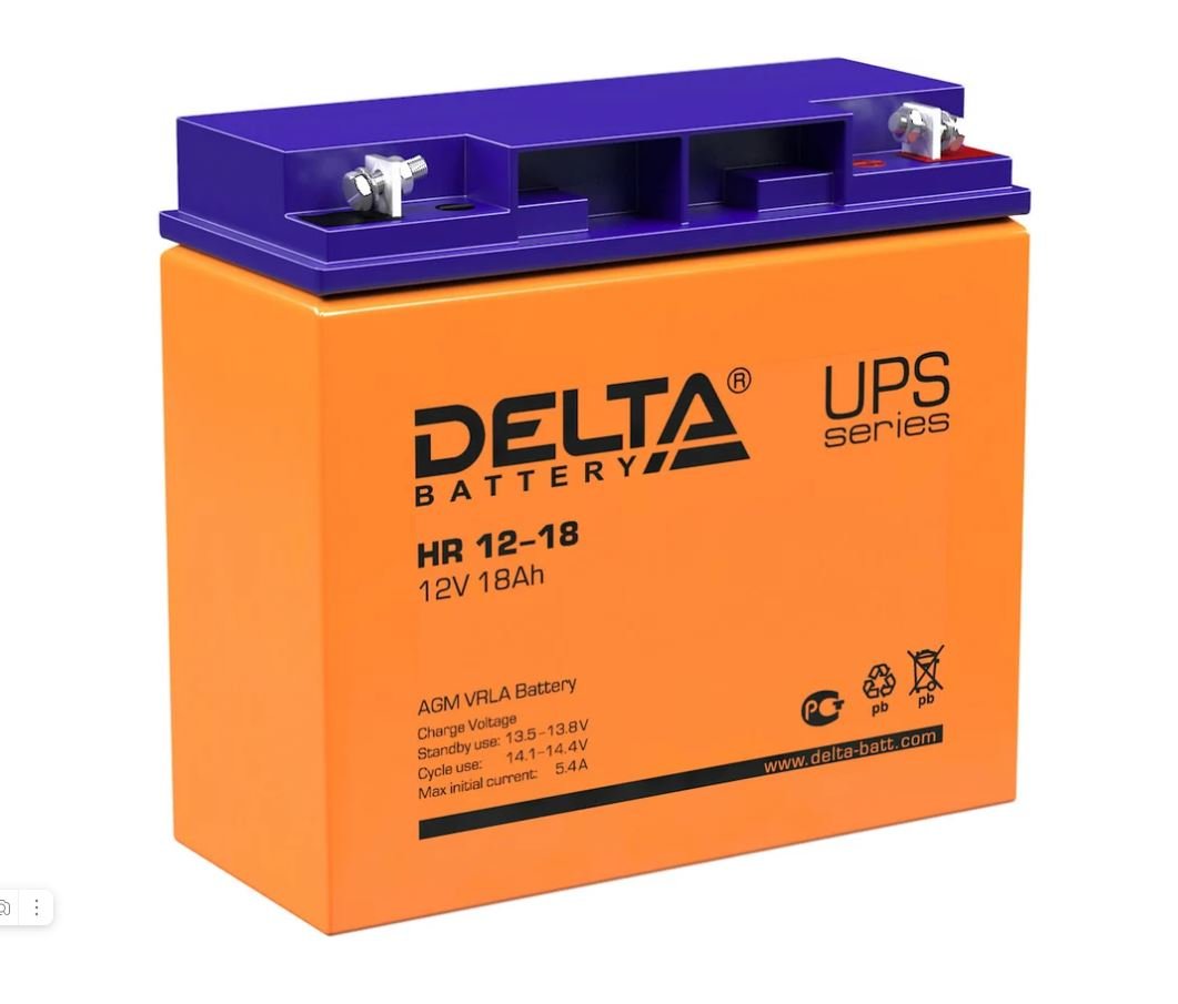 мото 12/18А DELTA HR 12-18 AGM Аккумулятор зал/зар.