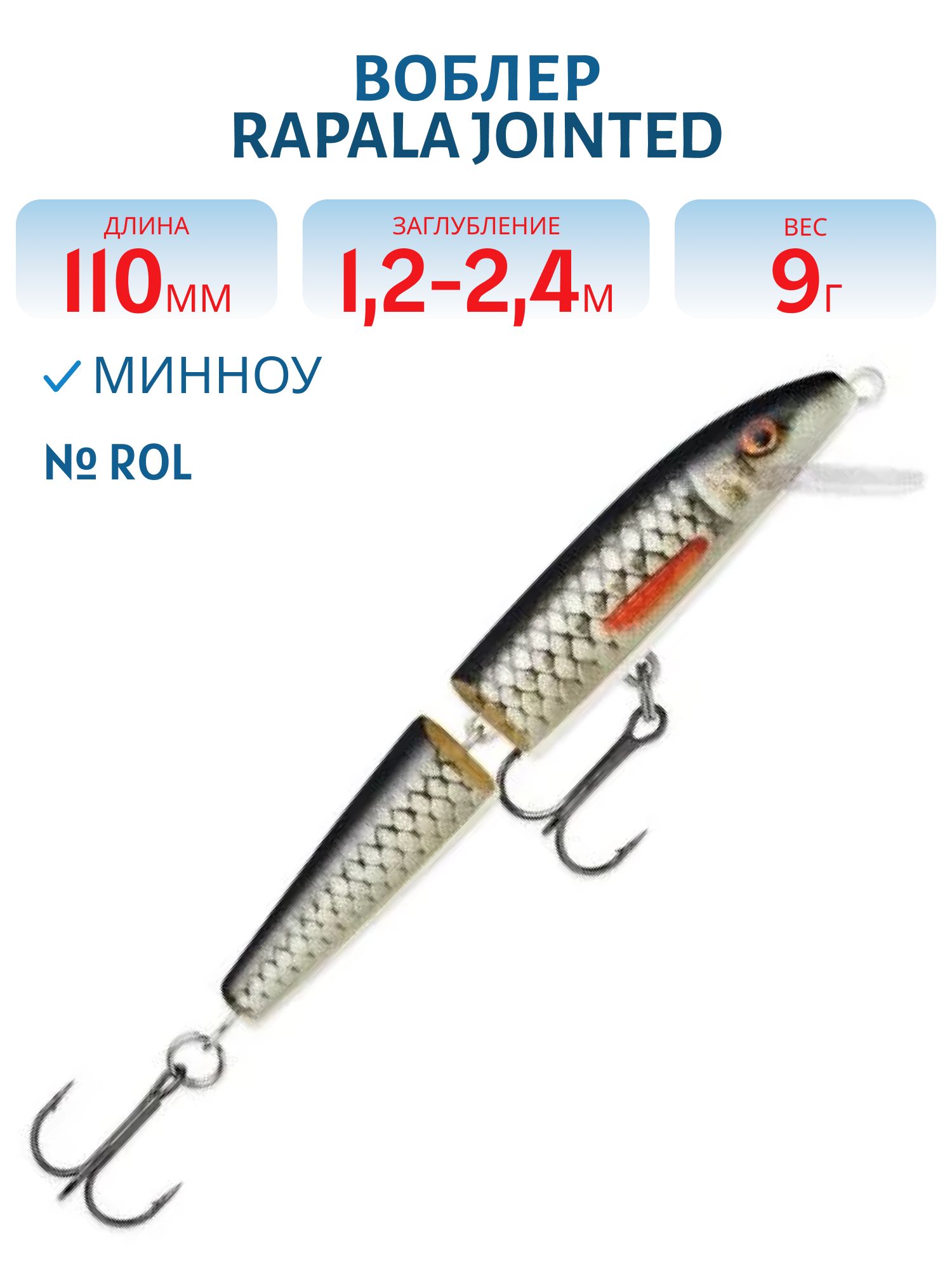 Воблер Rapala Jointed 11 /ROL