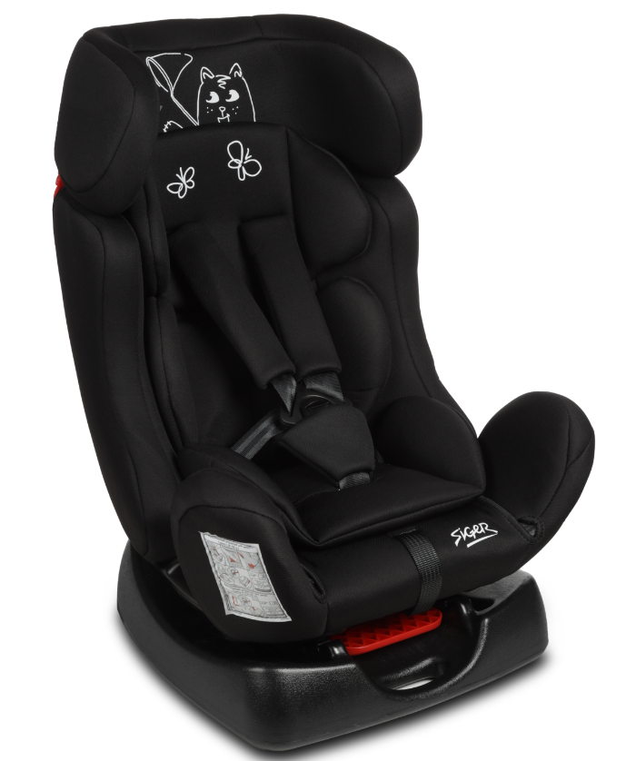 Детское кресло "SIGER" ДИОНА (черный кот) (0-7 лет) (от 0 до 25 кг)