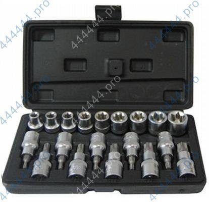 Набор головок и бит-вставок 1/2" TORX (19пр.) E10*E24/T20*T70 кейс АвтоДело 39840