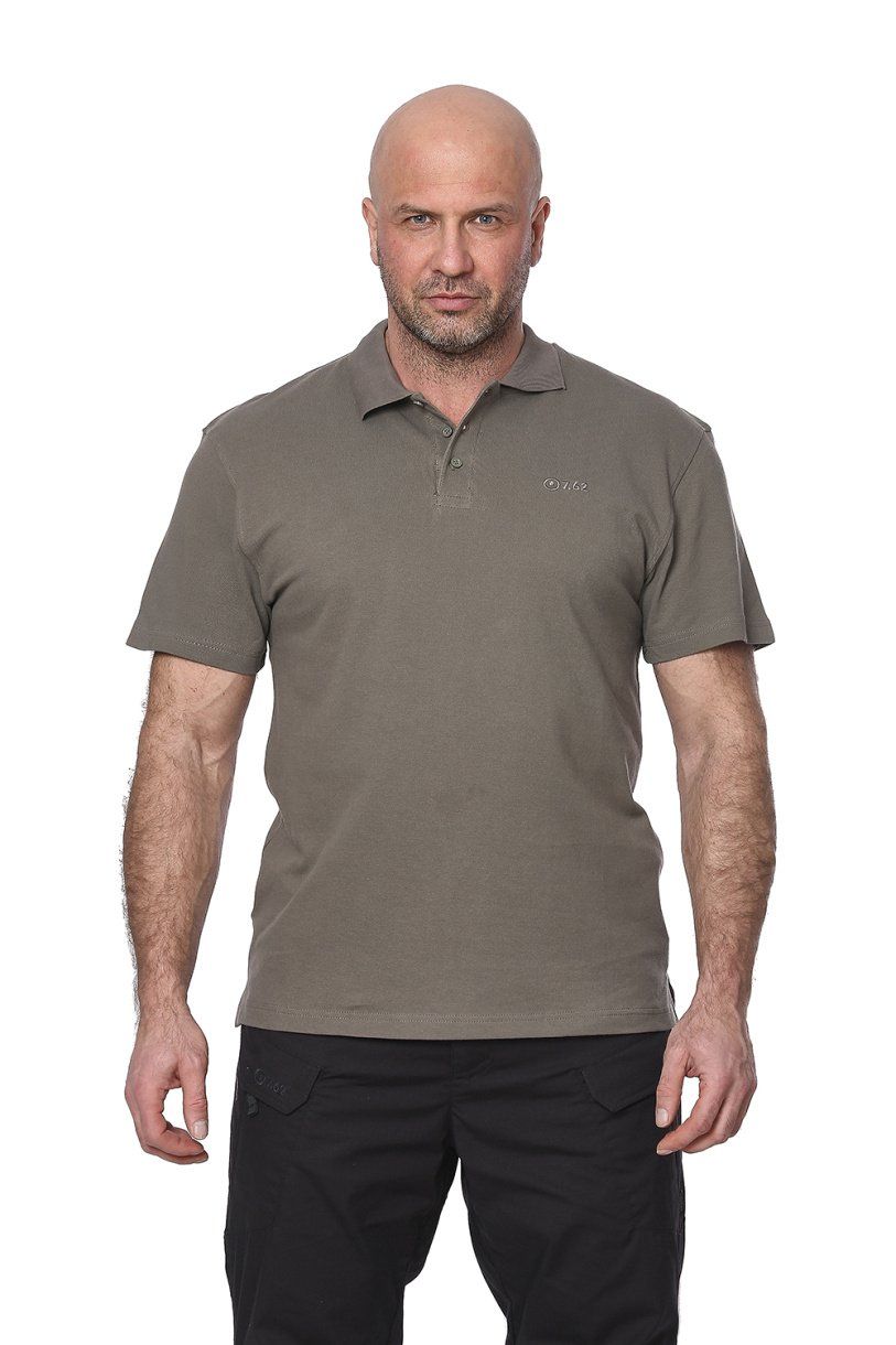 Футболка поло "Mini Logo T-Shirt"(Мини лого) (хлопок,  олива) 7PO-01OL (M/48)