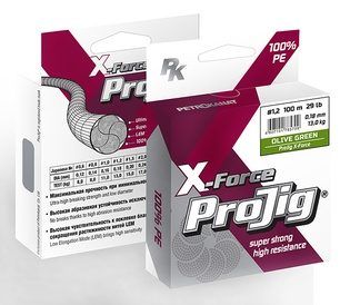 Шнур ProJig X-Force 0, 24мм 17, 0 кг 100м хаки