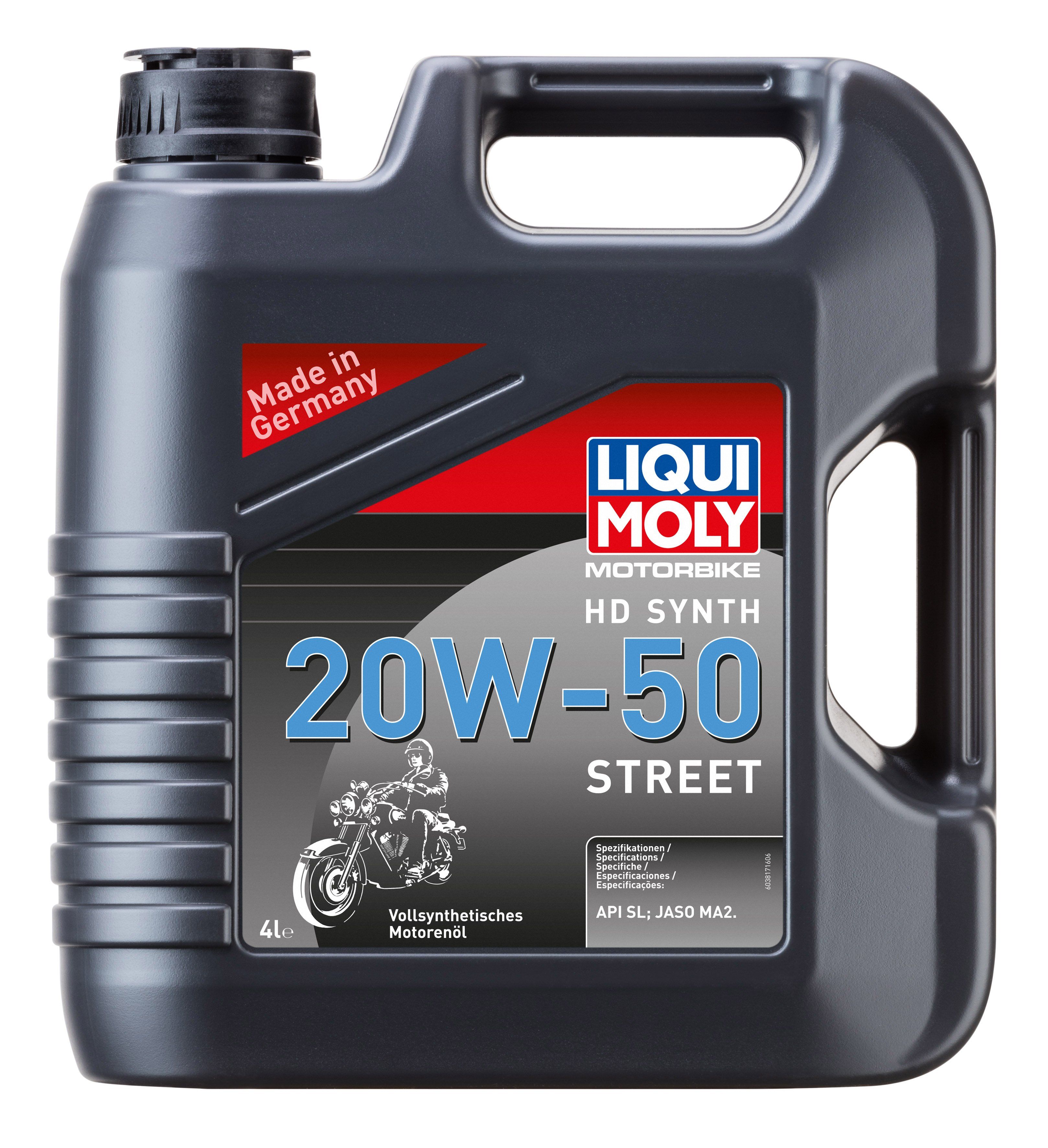 LIQUI MOLY Motorbike 20W50 4T HD Synth Street синтетическое масло 4L 3817 /мотоотдел/