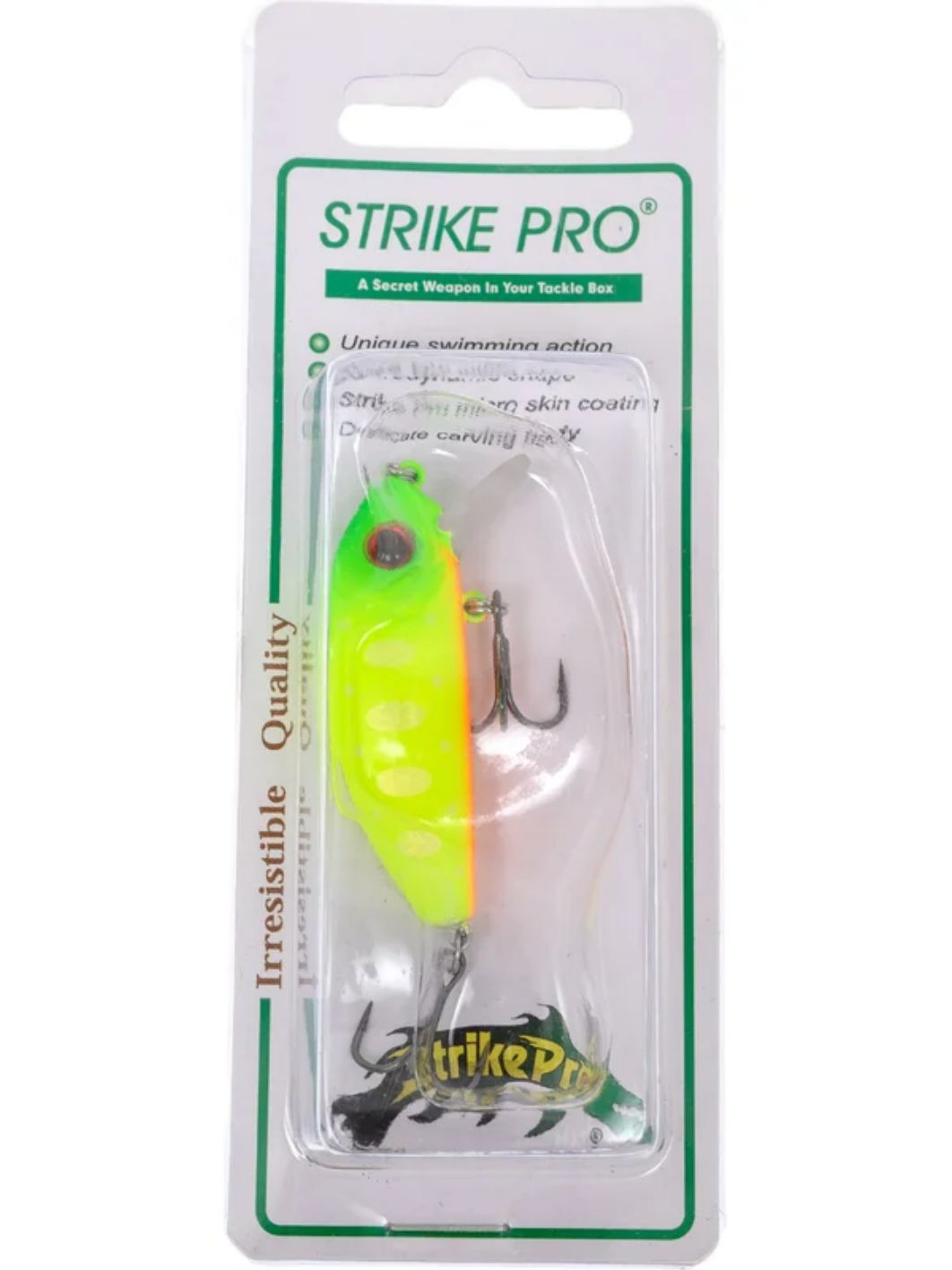 Воблер Минноу Strike Pro Mustang Minnow 45,  45 мм,  4, 5 гр,  Загл. 0, 2м.-0, 5м.,  Плавающий,  цвет: A178S Lemon Mat Tiger,  (MG-002F#A178S)