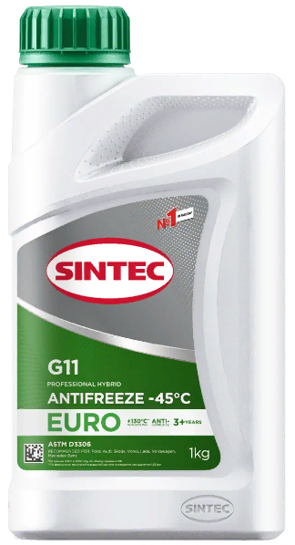 Антифриз SINTEC EURO G11 1кг зелёный