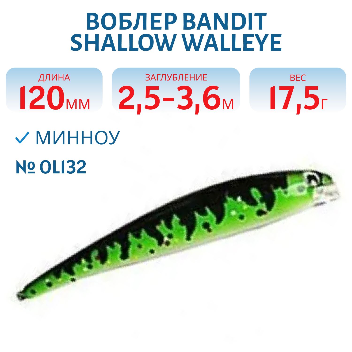 Воблер BANDIT SHALLOW WALLEYE OL132