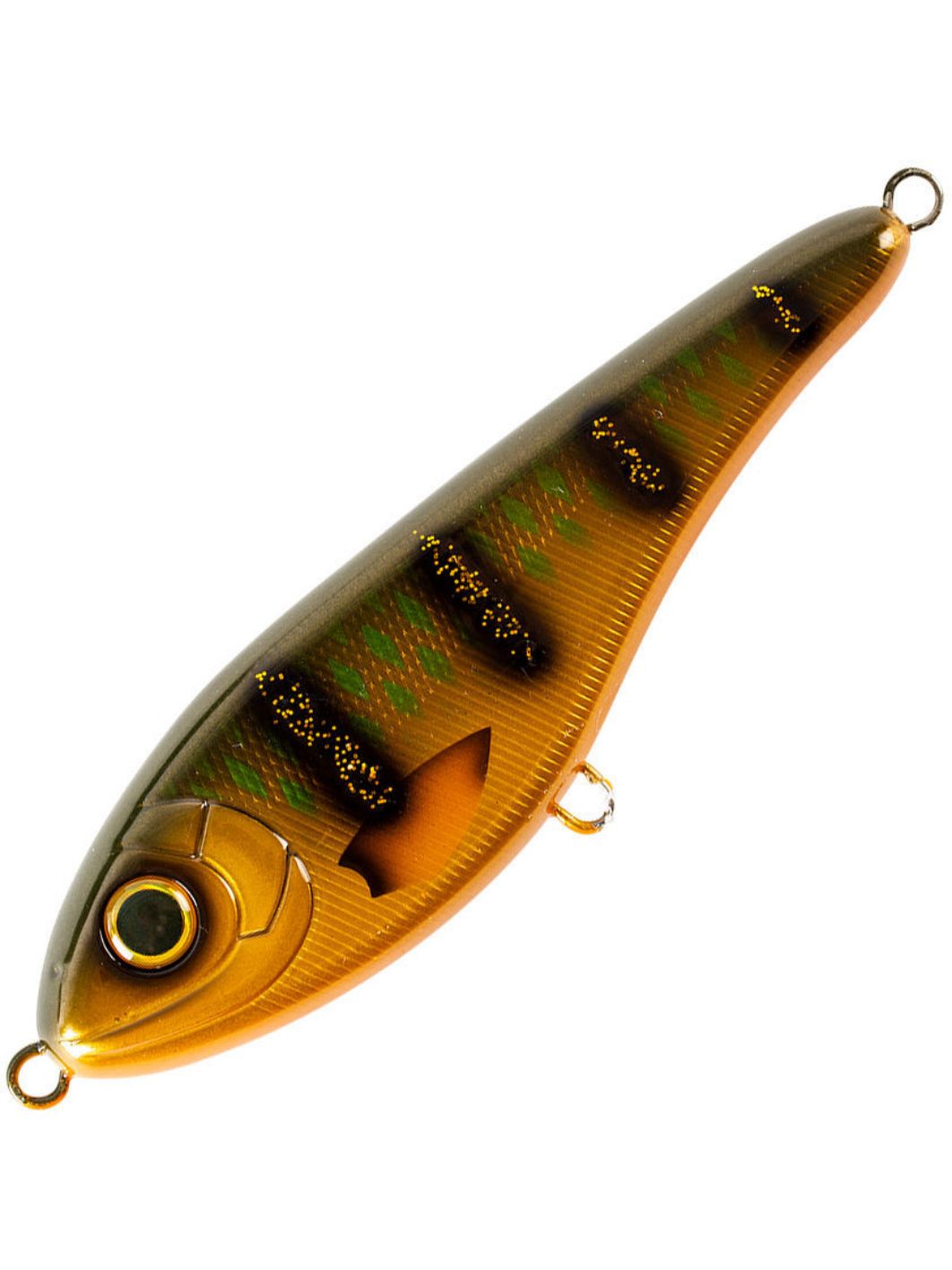 Воблер Джеркбейт Strike Pro Buster Jerk II Shallow Runner,  120 мм,  37 гр,  Загл. 0, 3м.-2, 0м.,  Медленно всплывающий,  цвет: C753F-UV Olive Perch UV,  (EG-049#C753F-UV)