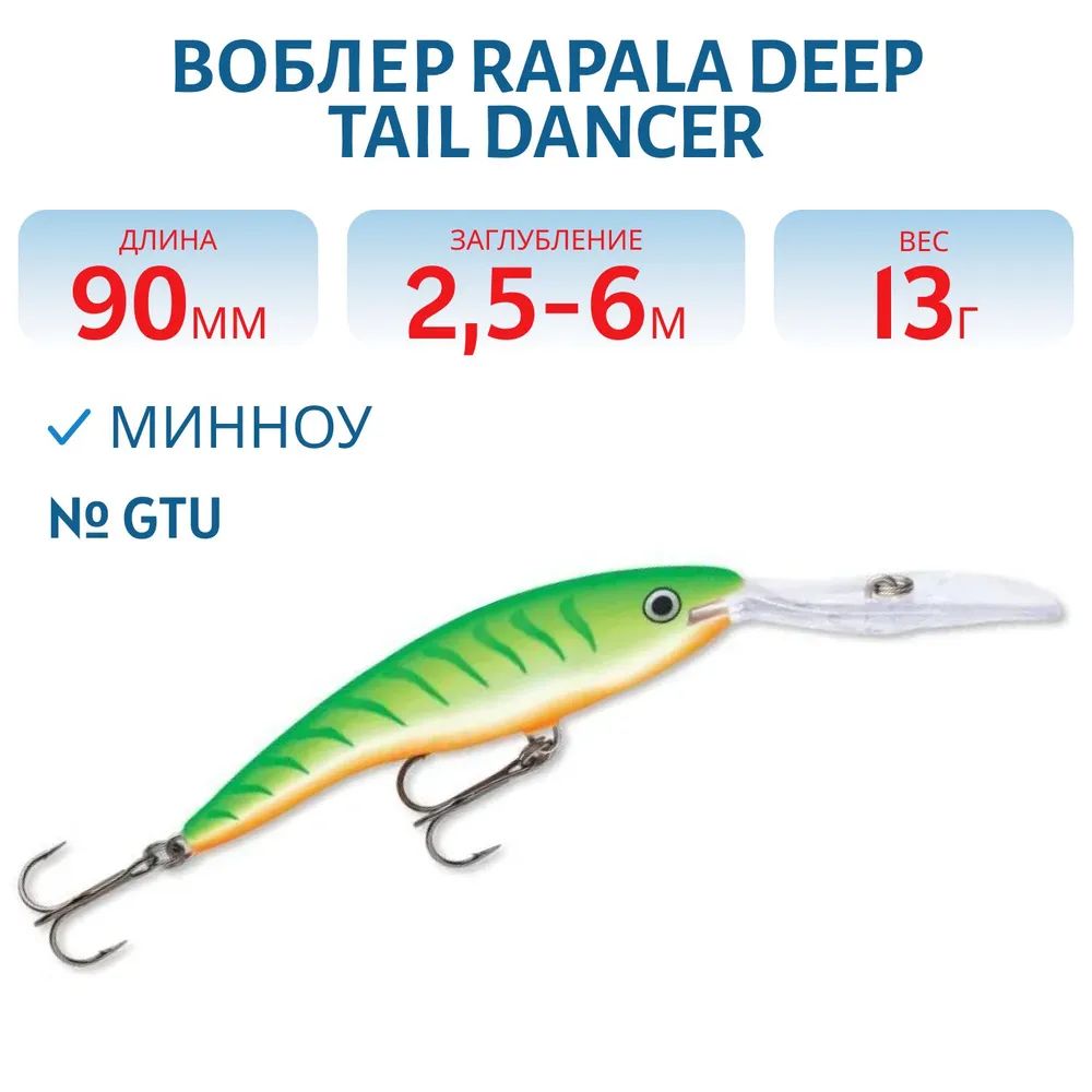 Воблер Rapala Deep Tail Dancer 09 /GTU