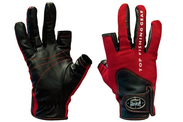 Перчатки спиннингиста Alaskan Red/BL M (AGWK-11M) двухпалые