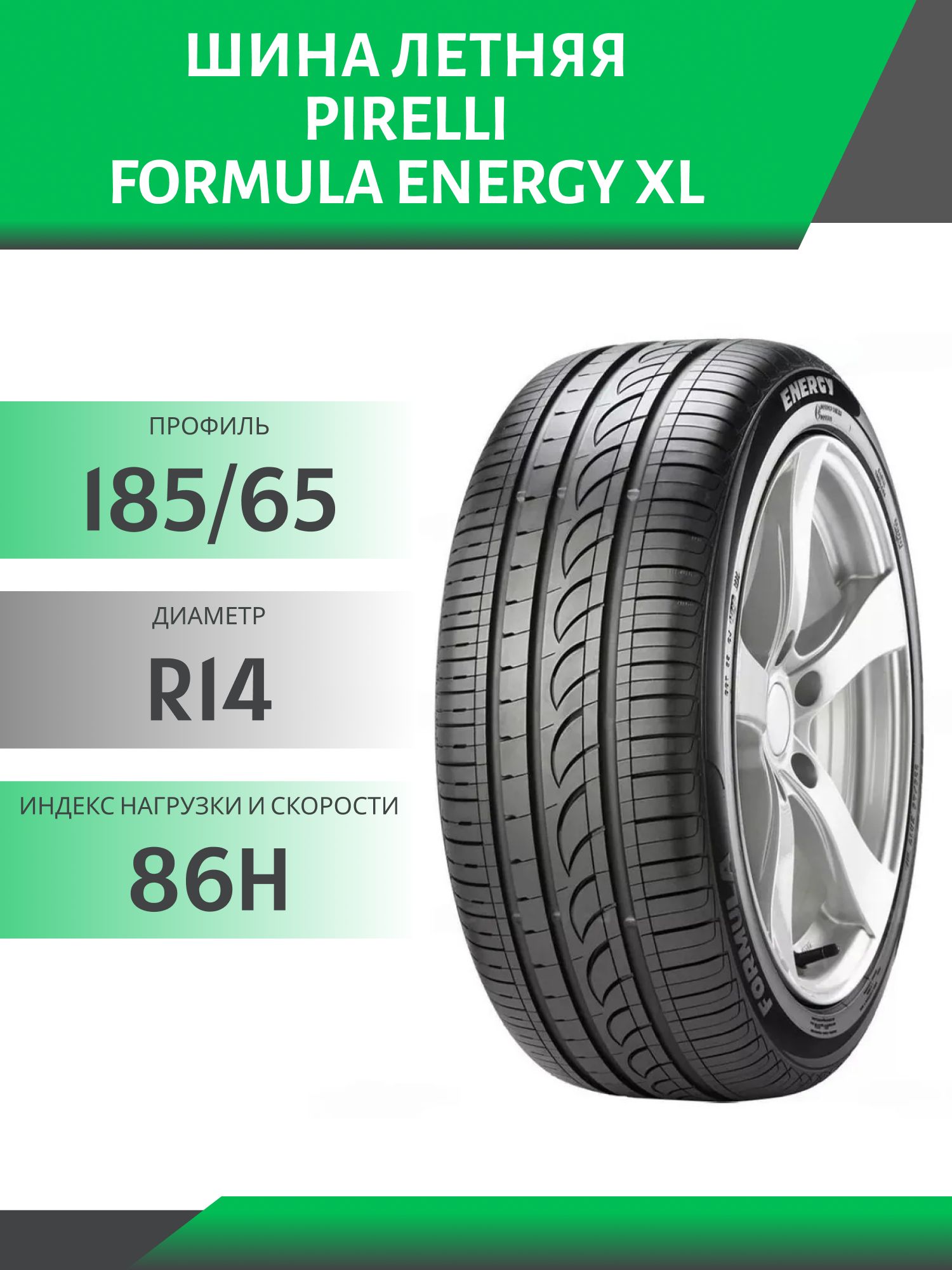Шина Pirelli Formula Energy XL 185/65 R14 86H