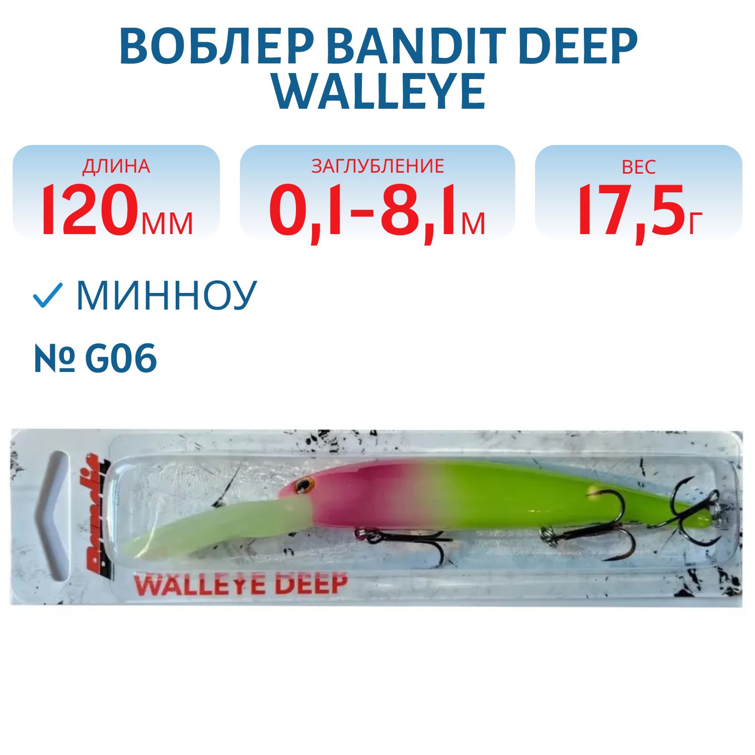 Воблер BANDIT DEEP WALLEYE G06