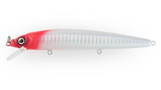 Воблер Минноу Strike Pro Alpha Minnow 115,  115 мм,  12, 5 гр,  Загл. 0, 6м.-1, 6м.,  Плавающий,  цвет: 022PPP-713 Redhead Silver,  (EG-033F#022PPP-713)