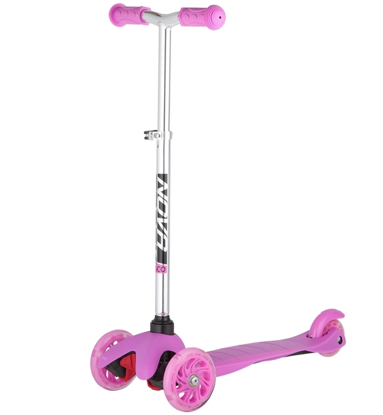 Самокат детский Novatrack Disco-kids 3-х колесный,  не складной (розовый) 