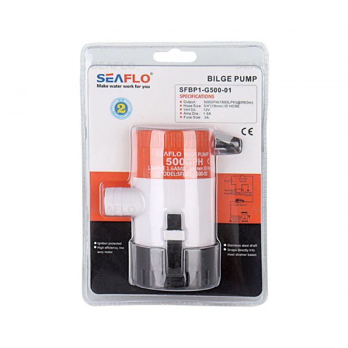 Насос осушительный SeaFlo 1100GPH 12В 69л/м SFBP1-G1100-01