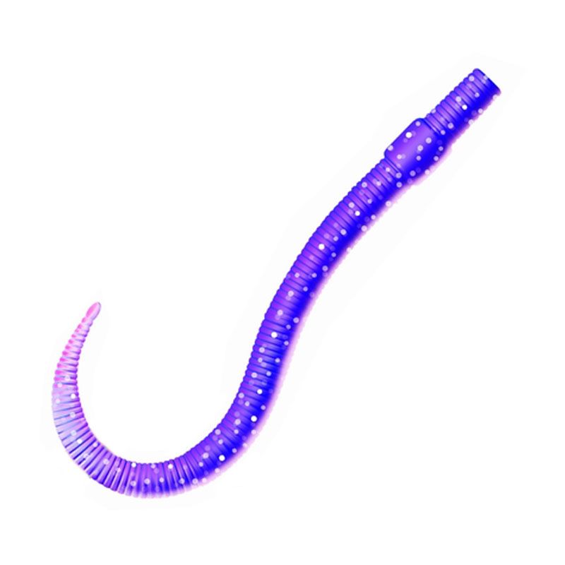 Приманка ZUB-WORM 75мм(3")-7шт,  (цвет 610) фиолетовый с блестками