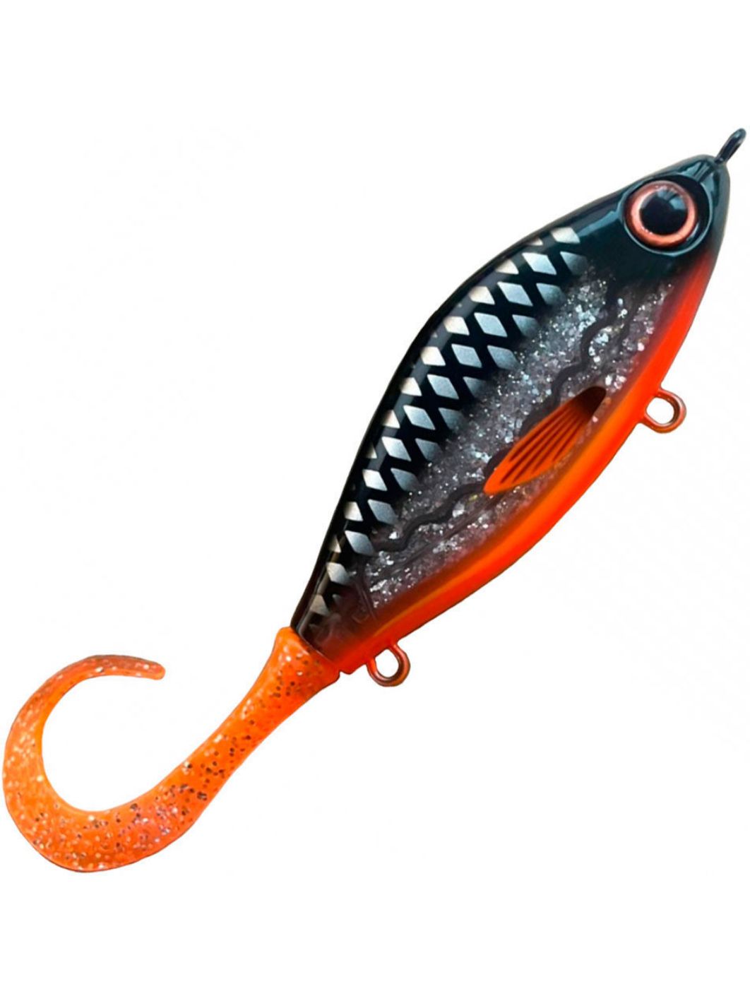 Воблер Джеркбейт Strike Pro Guppie Downsize Sinking,  90 мм,  35, 7 гр,  Загл. 0, 5м.-1, 5м.,  Тонущий,  цвет: A275G Transparent Black-backed,  (EG-208B#A275G)