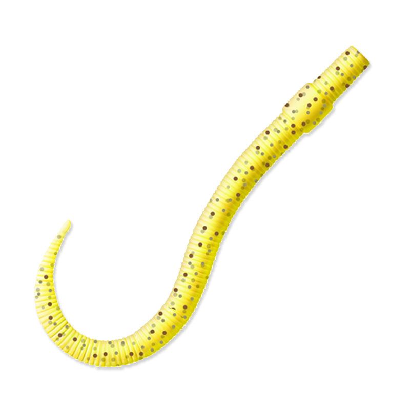 Приманка ZUB-WORM 75мм(3")-7шт,  (цвет 310) желтый с блестками