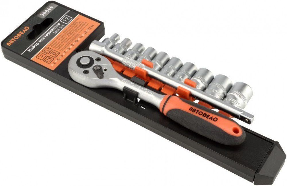 Набор головок 1/4" 6-гранных (12пр.) 4-13мм холдер АвтоДело 39844