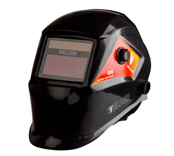 Маска сварочная хамелеон (93*43мм,  сменная батарея Li-Ion+солнечная батарея) синяя WELDER PRO (Ф6) REAL COLOR
