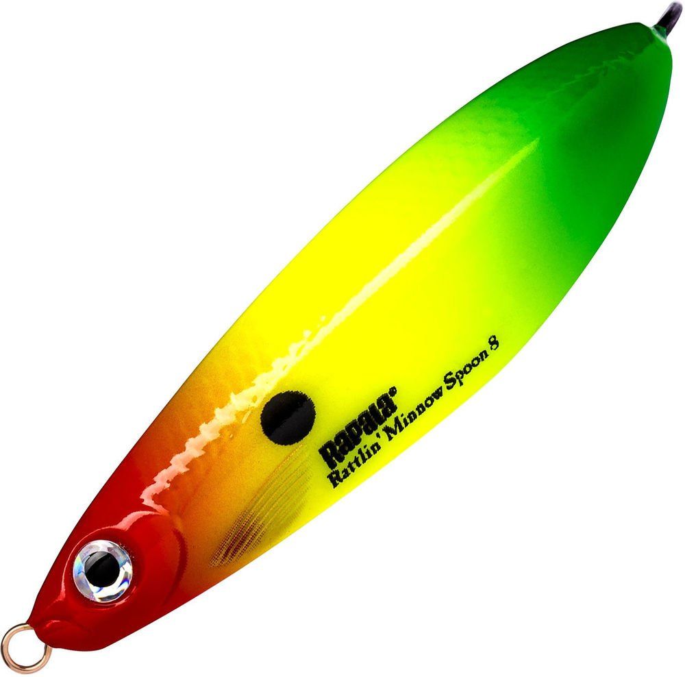 Блесна незацепляйка Rapala Minnow Rattlin Spoon 08 /RYGR