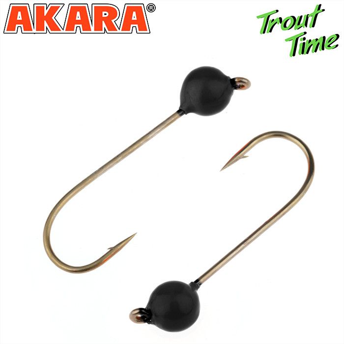 Джиг-головка форелевая Akara Trout Time Шар вольфрам 0, 5 г. 3, 5 мм. кр. № 4 Black (3шт)