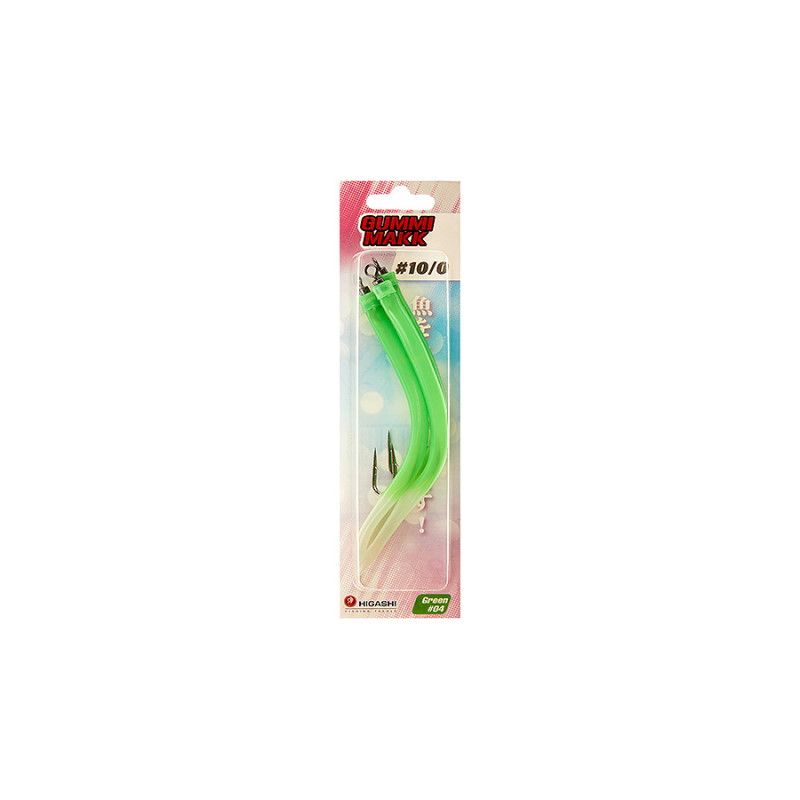 Крючок оснащенный кембриком HIGASHI Gummi Makk #10/0  (set-3pcs) (#04 Green)