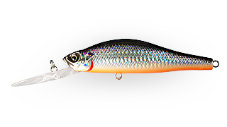 Воблер Минноу Strike Pro Archback Deep 80SP,  80 мм,  10, 8 гр,  Загл. 1, 5м.-4, 0м.,  Нейтральный,  цвет: A70-713 Black Silver OB,  (EG-125AL-SP#A70-713)