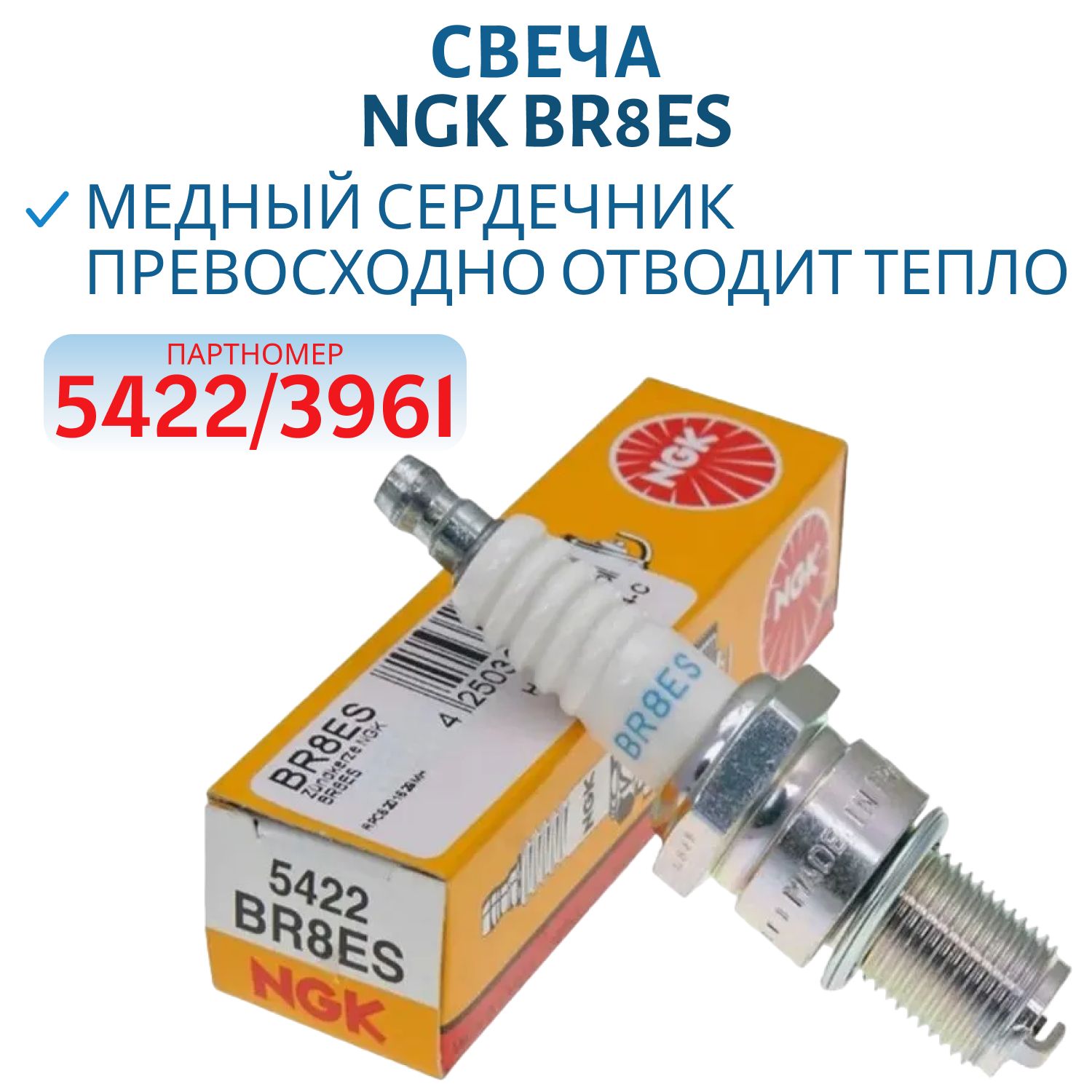 Свеча NGK BR8ES 5422/3961 