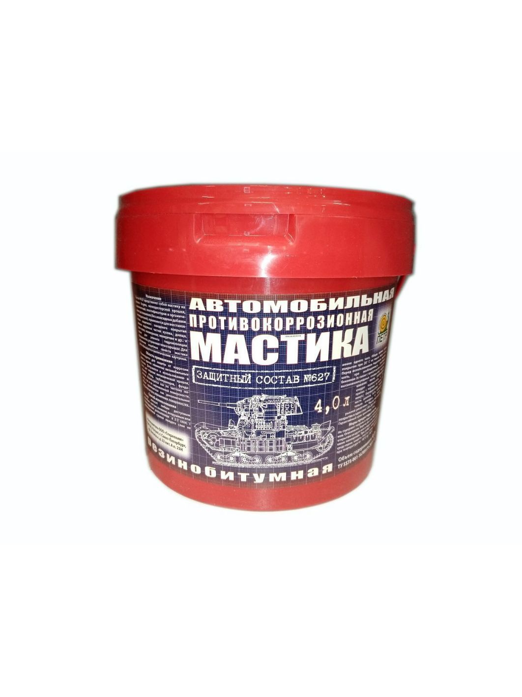 Мастика ПЕТР №627 4л резино-битумная
