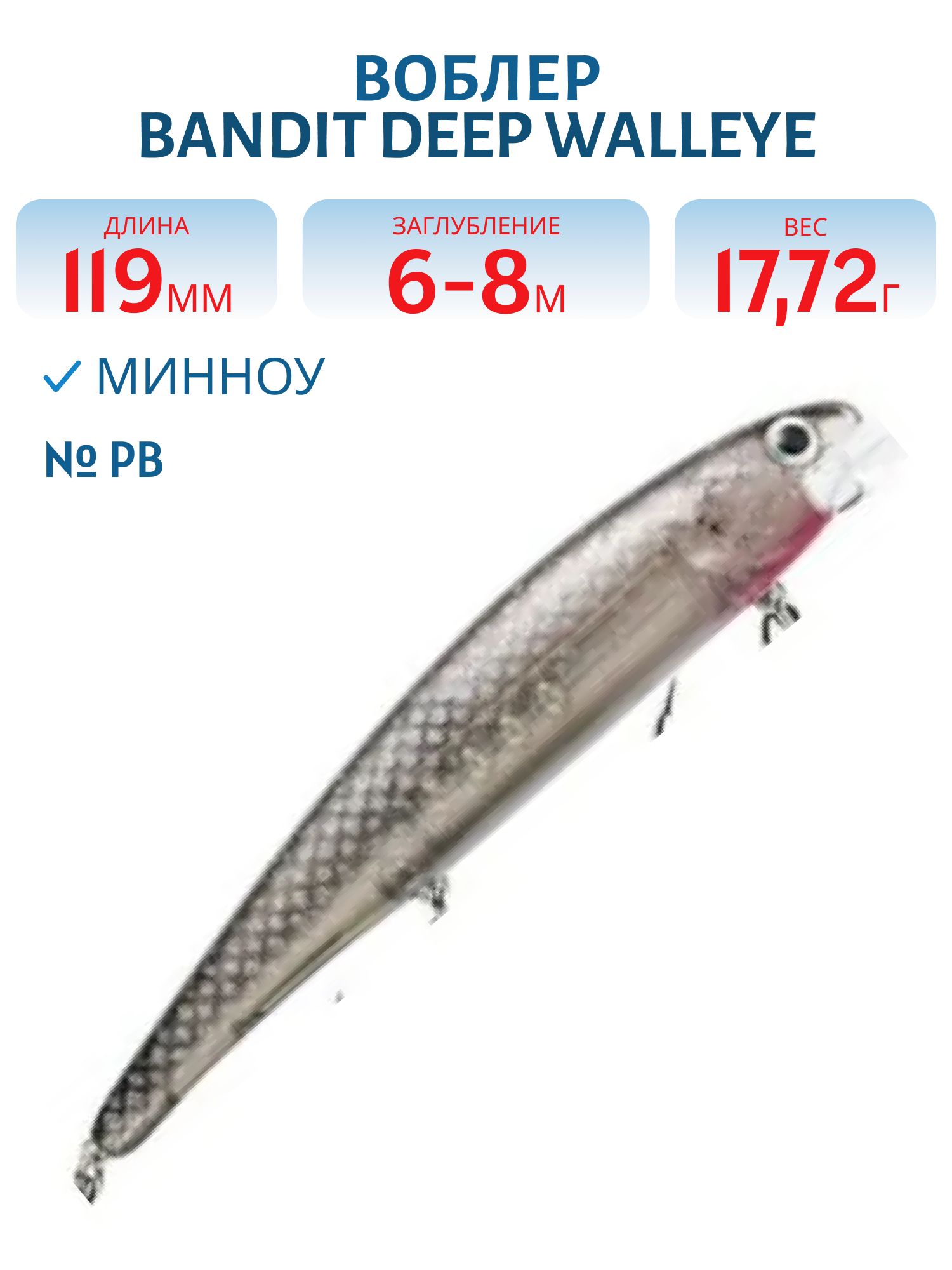Воблер BANDIT DEEP WALLEYE PB