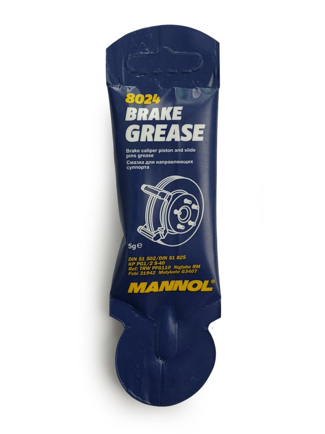 Смазка для направляющих и поршня суппорта MANNOL Brake Grease 8024 5гр