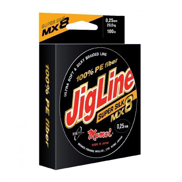 Шнур JigLine MX 8 Super Silk 0, 19 мм, 16 кг, 150 м оранжевый