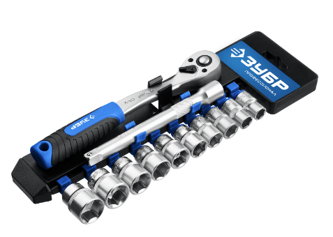 Набор инструментов 12 предметов 3/8" на планке ЗУБР ТР-12Б (27646-H12_z01)