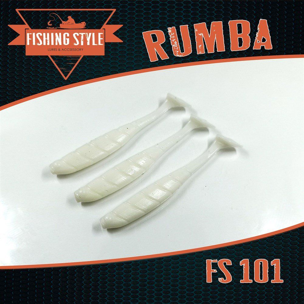 Силиконовая приманка RUMBA 6, 5"(165 мм) уп.3 шт.#101 White