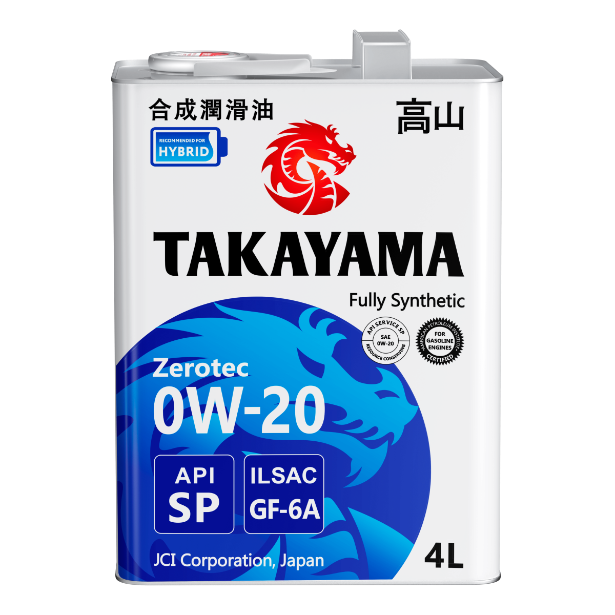 TAKAYAMA Zerotec SAE 0W20 ILSAC GF-6A API SP 4л синтетическое моторное масло