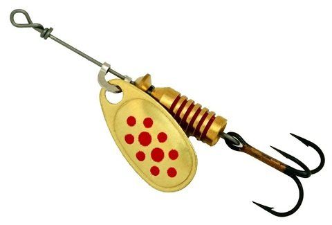 Блесна вращающаяся Mepps "COMET 2 Gold/Red dots