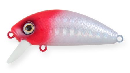 Воблер Минноу Strike Pro Mustang Minnow 45,  45 мм,  4, 5 гр,  Загл. 0, 2м.-0, 5м.,  Плавающий,  цвет: 022PPP-713 Redhead Silver,  (MG-002F#022PPP-713)