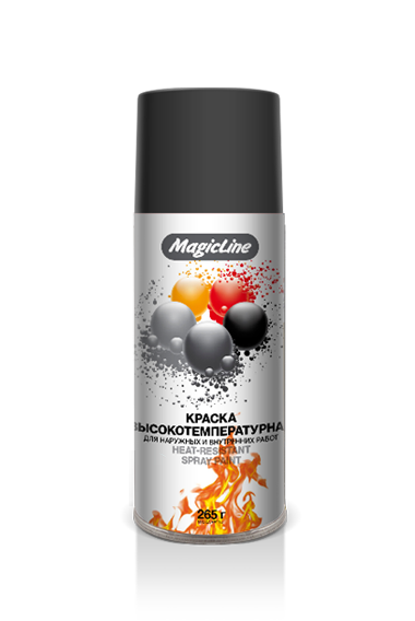Краска MAGIC LINE RAL 9004 Черная 265гр термостойкая