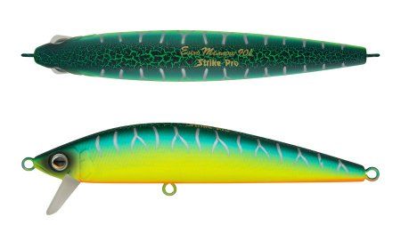 Воблер Минноу Strike Pro Euro Minnow 110,  110 мм,  17 гр,  Загл. 0, 7м.-1, 5м.,  Плавающий,  цвет: A223S-RP Pearl Mat Tiger,  (JL-115F#A223S-RP)