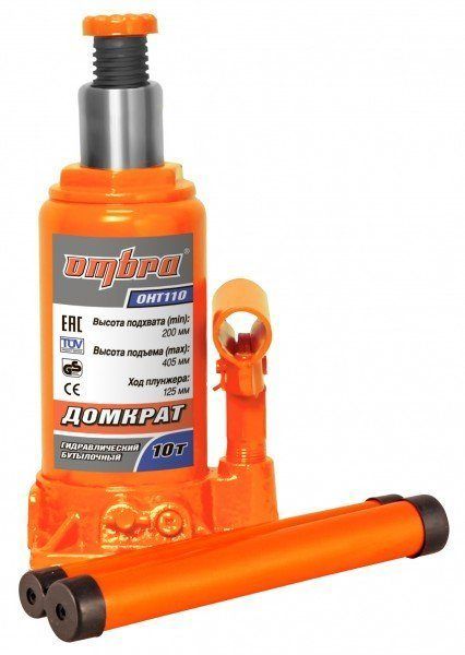 Домкрат гидравлический бутылочный 10т. (200-405мм) OMBRA OHT110