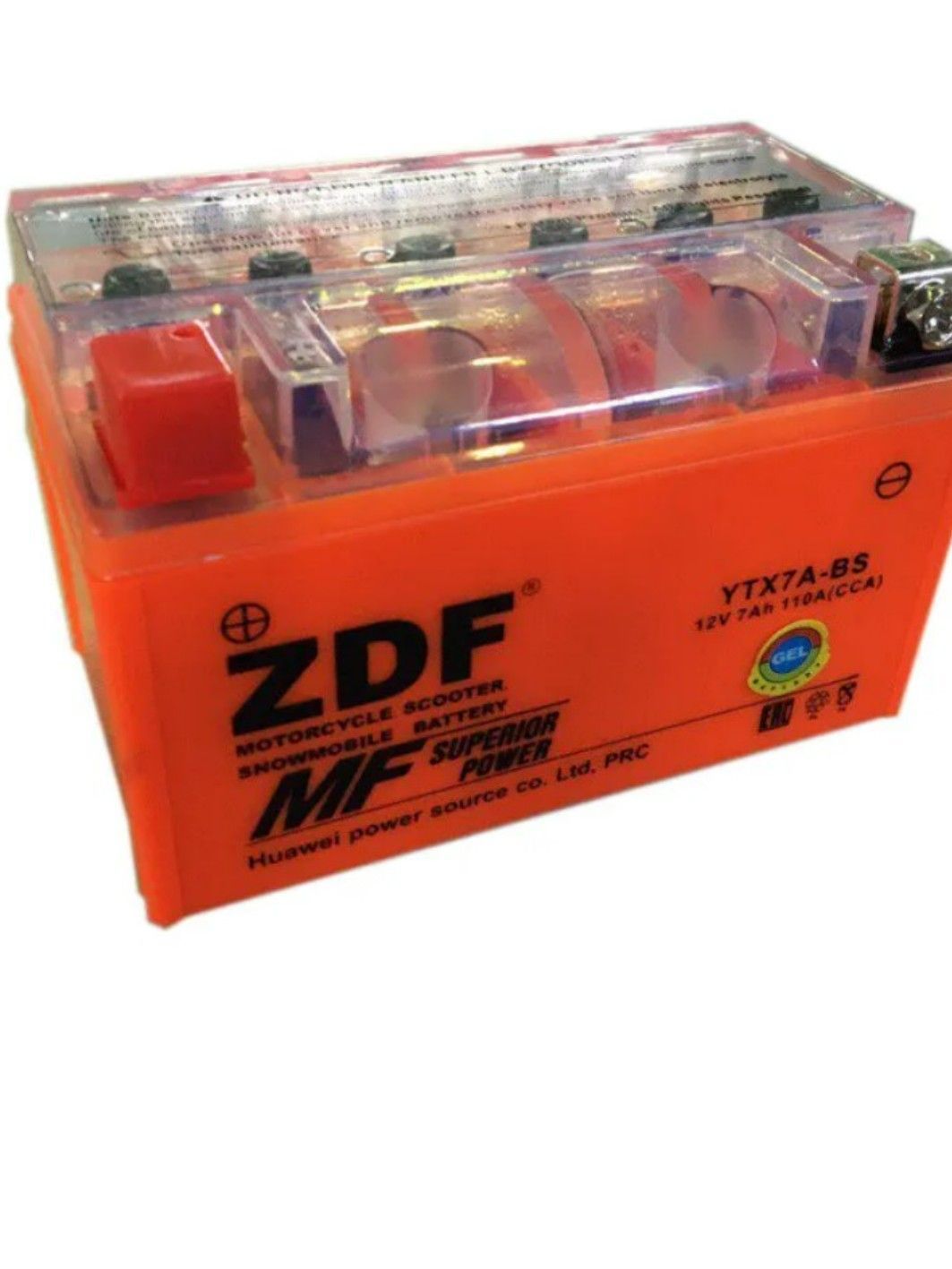 Аккумулятор ZDF 1207.5 GEL Orange YTX7A-BS 151*88*94